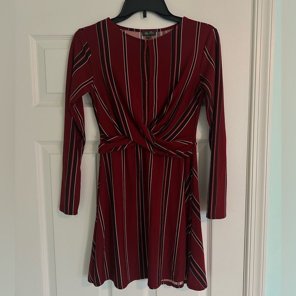 LILY ROSE LONG SLEEVE STRIPED DRESS